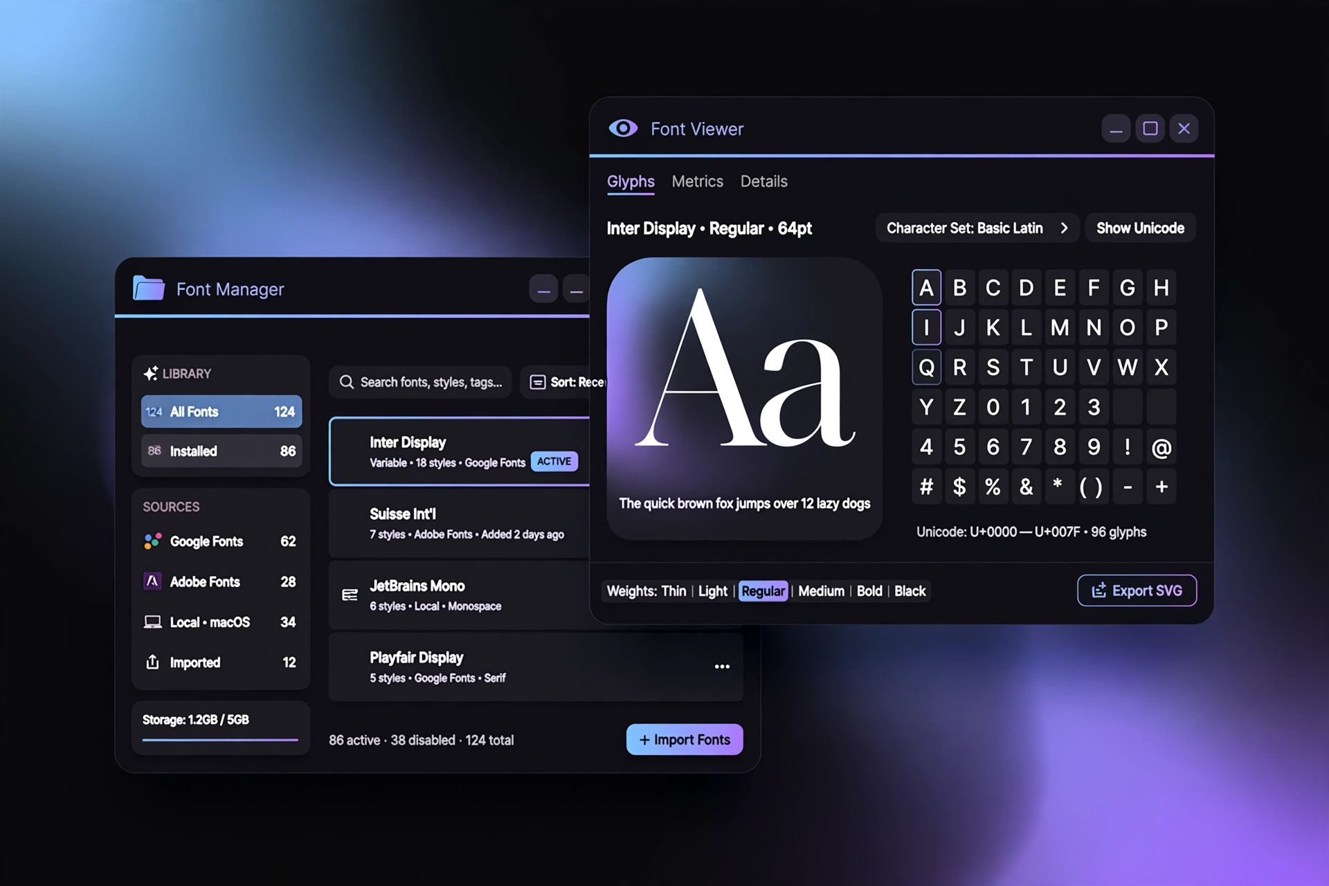 FontCloud Font Manager and Font Viewer apps — in development